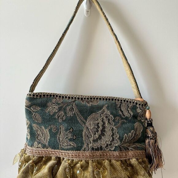 Vintage Sharif Tapestry Shoulder Bag with Beaded Tassels - Picture 2 of 16